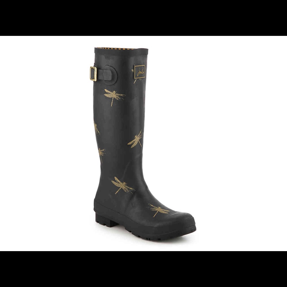 SOLD!! Joules Welly Black Dragonfly Rainboots